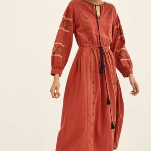 Embroidered Midi Dress